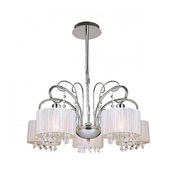 Luminaire Center Suspension en cristal Span Chrome 5 ampoules