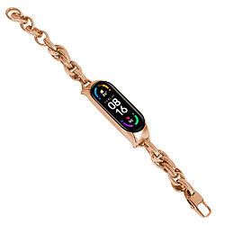 Bracelet en métal chaîne de cow-boy évidée pour votre Xiaomi Mi Band 7 - or rose