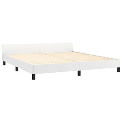 Maison Chic Lit adulte - Cadre Structure de lit avec tête de lit Contemporain Blanc 180x200 cm Similicuir -MN51516 pas cher