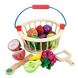 12pcs Jouet à Couper Aliments en Bois Jouets Educatifs pour Enfants 3 Ans et Plus