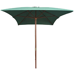 vidaXL Parasol avec poteau en bois 200 x 300 cm Vert