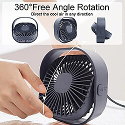 Petit Ventilateur de Bureau USB, Ventilateur de Refroidissement de Table Portable Personnel de 4 Pouces 3 Vitesses Mini Ventilateur de Bureau Silencieux à Rotation de 360 Degrés avec Câble Alimenté par USB pour la Maison pas cher