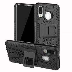 Coque en TPU cool pneu hybride avec béquille noir pour votre Samsung Galaxy A40