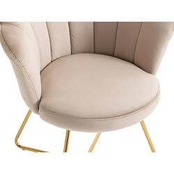 Acheter Vente-Unique Chaise en velours et métal - Beige et doré - FIORI II