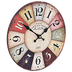 Decoshop26 Horloge murale vintage Colorée 30 cm DEC022260