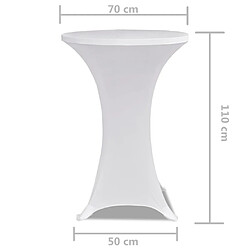 Acheter vidaXL Housse de table Ø 70 cm Blanc extensible 2 pcs