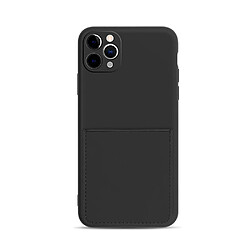 Coque en silicone souple avec porte-carte noir pour votre Apple iPhone 11 Pro Max 6.5 pouces