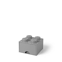 briques Lego tiroir 4boutons, 1tiroir, empilable, boîte de rangement, 4.7l, gris, 194 - M. Pierre Gris