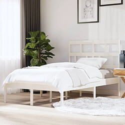 vidaXL Cadre de lit sans matelas blanc bois massif 120x200 cm