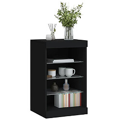 Maison Chic Commode Buffet - Meuble de rangement avec lumières LED noir 41x37x67 cm -GKD64150 pas cher