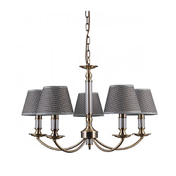 Luminaire Center Suspension classique Zanobi Bronze antique, abat jour gris