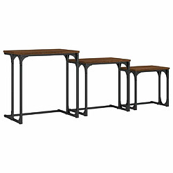 Maison Chic Lot de 3 Tables basses gigognes pour salon | Table à café chêne marron bois d'ingénierie -GKD83125