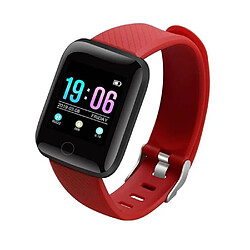 Livraison directe D13 montres intelligentes ID116Plus fréquence cardiaque bande intelligente Fitness sport bracelet-Red with box