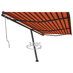 Maison Chic Auvent automatique de porte sur pied,Store banne,Marquise Brise-soleil 600x350 cm Orange/marron -GKD70212