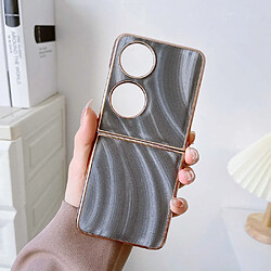 Coque en TPU + PU nano électroplaqué, anti-chute pour votre Huawei P50 Pocket - gris