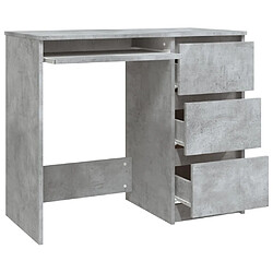 Helloshop26 Bureau table poste de travail meuble d'ordinateur informatique étude 90 x 45 x 76 cm bois d’ingénierie gris 02_0023849