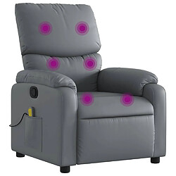 Maison Chic Fauteuil de massage inclinable,Fauteuil luxe de relaxation Gris Similicuir -MN81627