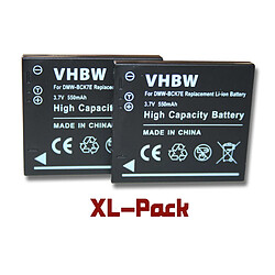 vhbw set de 2 batteries 550mAh pour appareil photo Panasonic Lumix DMC-FH25R, DMC-FH25S, DMC-FH25V, DMC-FH27K