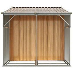 Acheter Helloshop26 Abri de jardin cabane cabanon maison de stockage remise extérieur hangar outils robuste clair 277 x 192,5 x 179 cm acier galvanisé marron 02_0022312