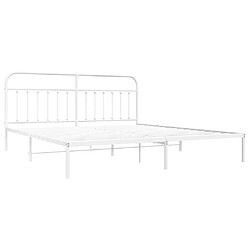 Maison Chic Lit adulte - Cadre de lit métal avec tête de lit,Structure du lit Contemporain pour chambre blanc 200x200 cm -MN93528 pas cher