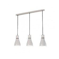 Luminaire Center Suspension Fusion blanc mat 3 ampoules 35cm