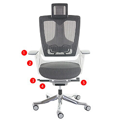 Decoshop26 Fauteuil de bureau ergonomique pivotante avec accoudoirs et dossier rembourrage/maille noir-gris 04_0001894 pas cher