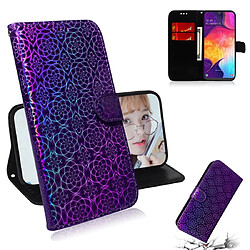 Wewoo Housse Coque Pour Galaxy A50 couleur unie boucle magnétique coloré horizontale étui en cuir PU avec titulaire et fentes cartes et portefeuille et lanière violet