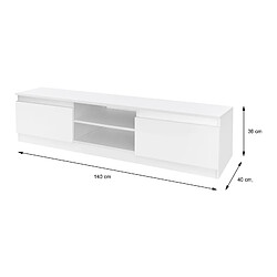 Acheter ML-Design TV lowboard blanc, 140x36x40 cm, en panneau de particules MDF