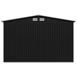 Acheter Helloshop26 Abri de jardin cabane cabanon maison de stockage remise extérieur hangar outils robuste acier 257 x 205 x 178 cm anthracite 02_0022384