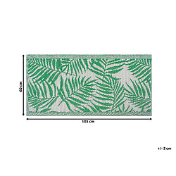 Beliani Tapis extérieur vert au motif feuilles de palmier 60 x 105 cm KOTA