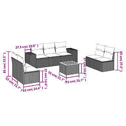 Avis Maison Chic Salon de jardin 8 pcs avec coussins | Ensemble de Table et chaises | Mobilier d'Extérieur noir résine tressée -GKD40272