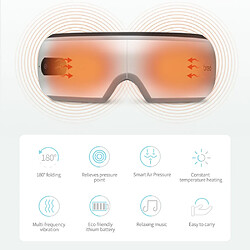 Universal 4X 4D Intelligent Air Pressure Eye Masser Lunettes Acupressure Chauffage Vibrations et Musique Lissage Protection des yeux