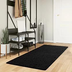 vidaXL Tapis shaggy PAMPLONA poils longs moderne noir 80x200 cm