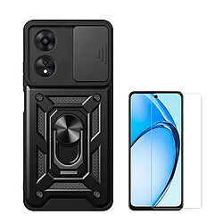 NIS Kit Clearglass + Fenêtre Défense Militaire Magnétique Housse Anti-Impact Oppo A60 Noir