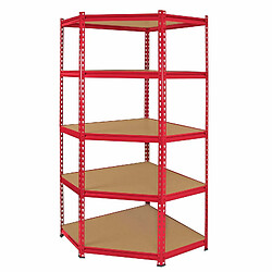 Monstershop Monster Racking - Rayonnage d'Angle Z-Rax en Acier Sans Boulons Rouge 90cm x 45cm x 183cm