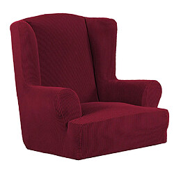 Housse De Fauteuil En Une Seule Pièce Extensible Jacquard Wing Housse De Canapé Housse Vin Rouge pas cher