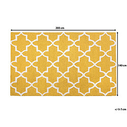 Beliani Tapis jaune en laine et coton 140 x 200 cm SILVAN