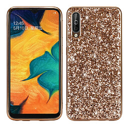 Wewoo Coque Souple TPU antichoc en poudre scintillante pour Galaxy A70 Or