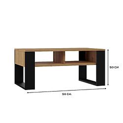 Acheter Vivaldi Table Basse Modern III Chene Artisan Noir 90 cm