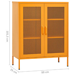 vidaXL Armoire de rangement Jaune moutarde 80x35x101,5 cm Acier pas cher