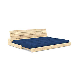 Avis Inside 75 Canapé lit futon BASE bleu roi couchage 130cm dossiers coffres