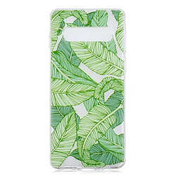 Wewoo Coque Fashion Etui de protection en TPU peint pour Galaxy S10 Plus motif Feuille de bananier