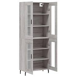 Avis vidaXL Buffet haut Sonoma gris 69,5x34x180 cm Bois d'ingénierie