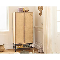 Bestmobilier Nagato - armoire - cannage et bois - 80 cm