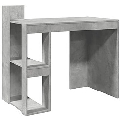 Helloshop26 Bureau table poste de travail meuble d'ordinateur informatique étude 103,5 x 56,5 x 94 cm bois d'ingénierie gris 02_0023832