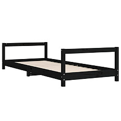 Avis Maison Chic Lit simple Cadre de lit pour enfants,Lit d'Enfant Moderne noir 90x200 cm bois de pin massif -MN93605