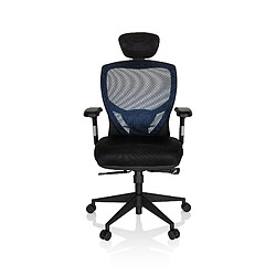 Hjh Office Siège de bureau / Fauteuil de direction VENUS BASE, assise tissu / dossier maille bleu / noir