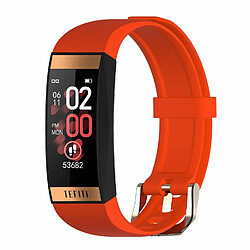 Justgreenbox Bracelet intelligent fréquence cardiaque pression artérielle surveillance de l'oxygène IP67 étanche, Orange