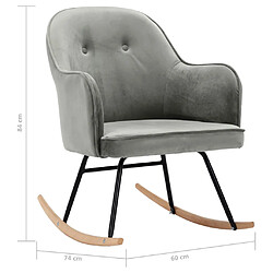 vidaXL Chaise à bascule Gris Velours pas cher