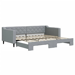 Maison Chic Lit d'appoint | Lit de jour avec lit gigogne | Lit de repos gris clair 90x200 cm tissu -GKD55059